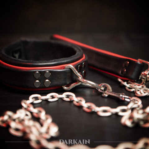 Classic Pup Collar & Leash (Black & Red)