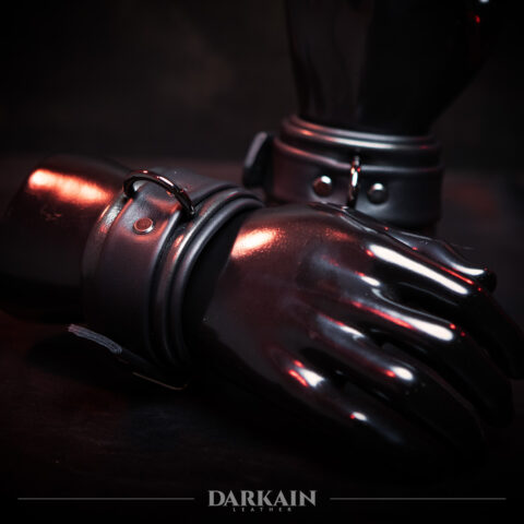 Gunmetal Shadow Leather Cuffs